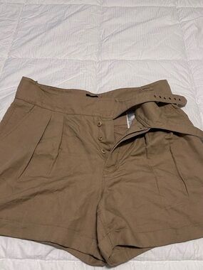 Banana Republic Tan Button-Front Shorts
